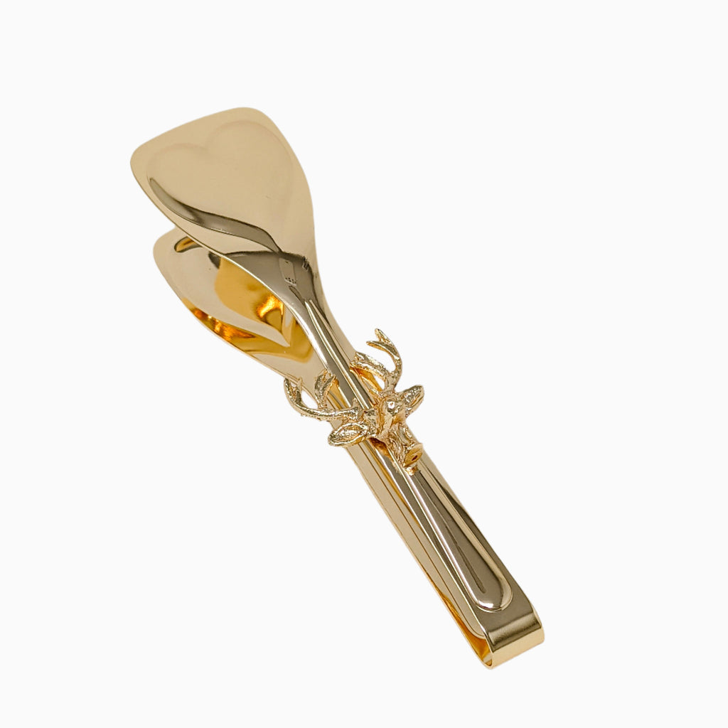GOLD SALAD TONGS WITH DEER 12PCS