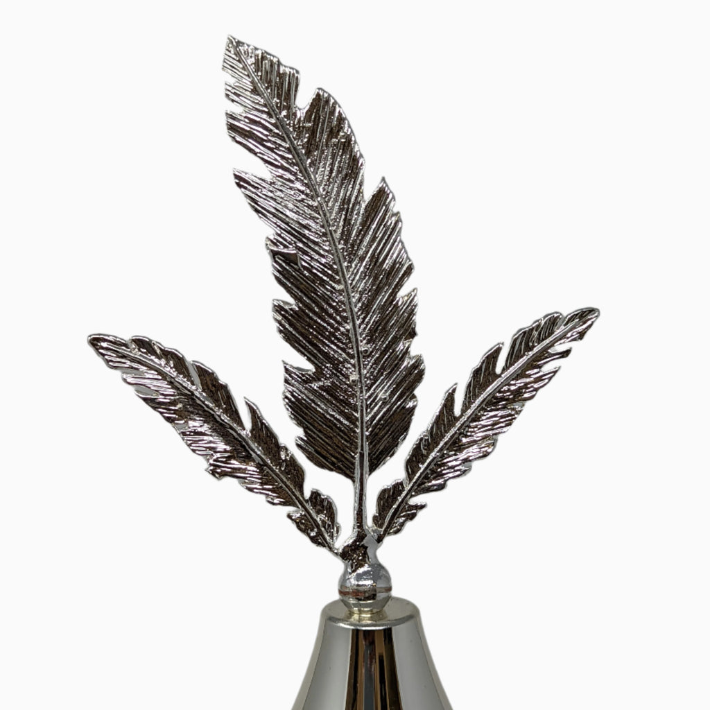 LARGE SILVER JAR,FEATHER LEAF COLLECTION