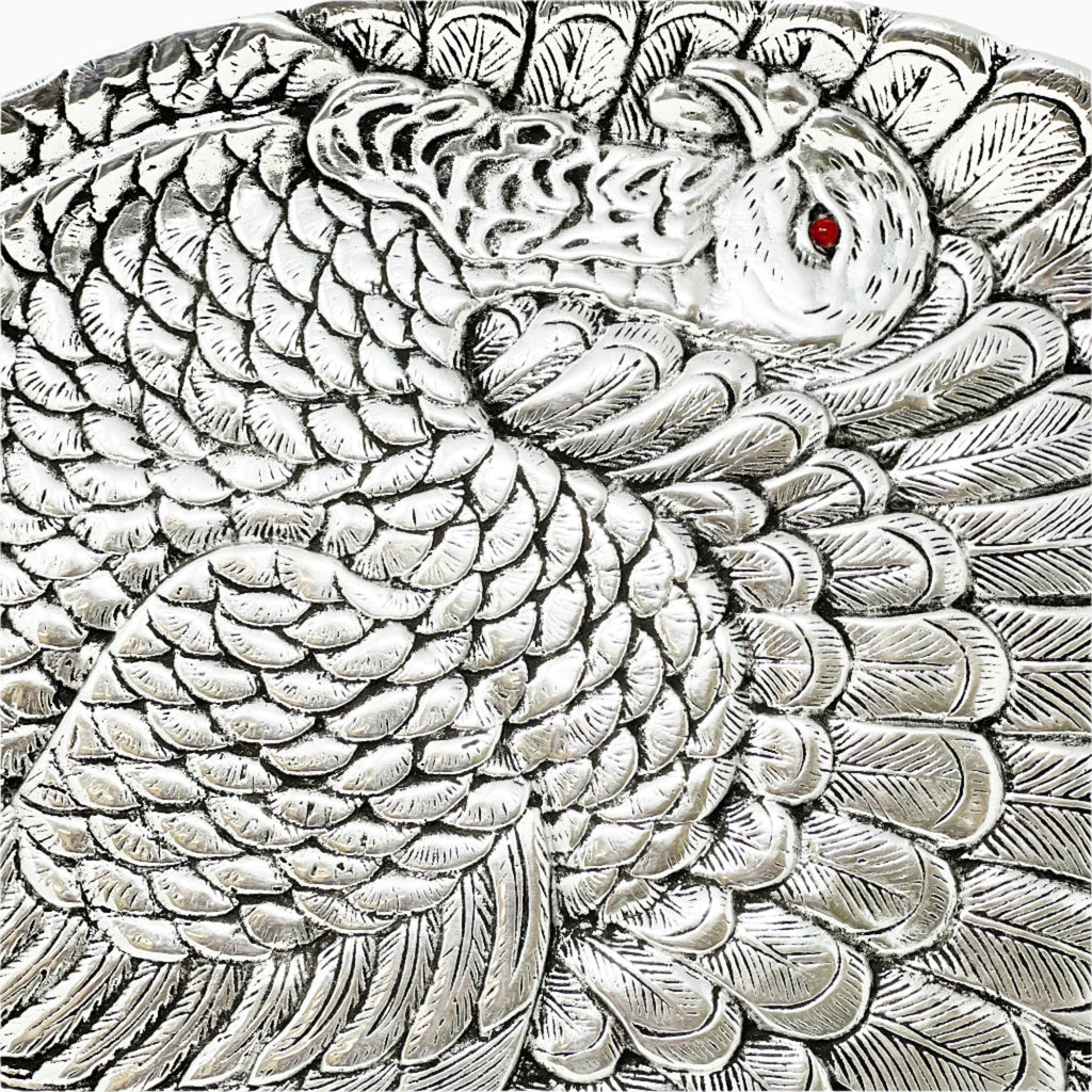 LARGE SILVER SERVING PLATTER, TURKEY COLLECTION