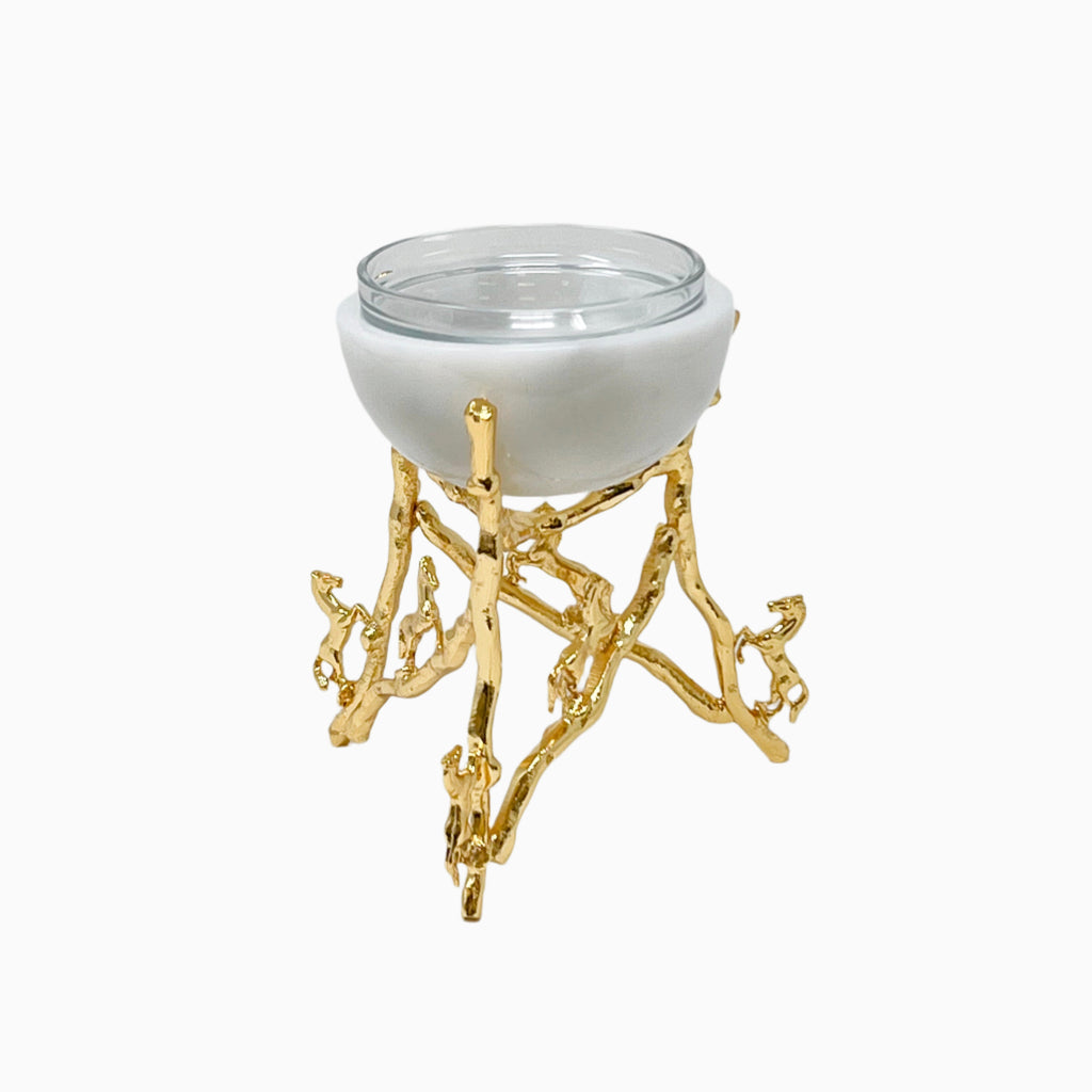 MARBLE SNACK BOWL STAND HORSE COLLECTION