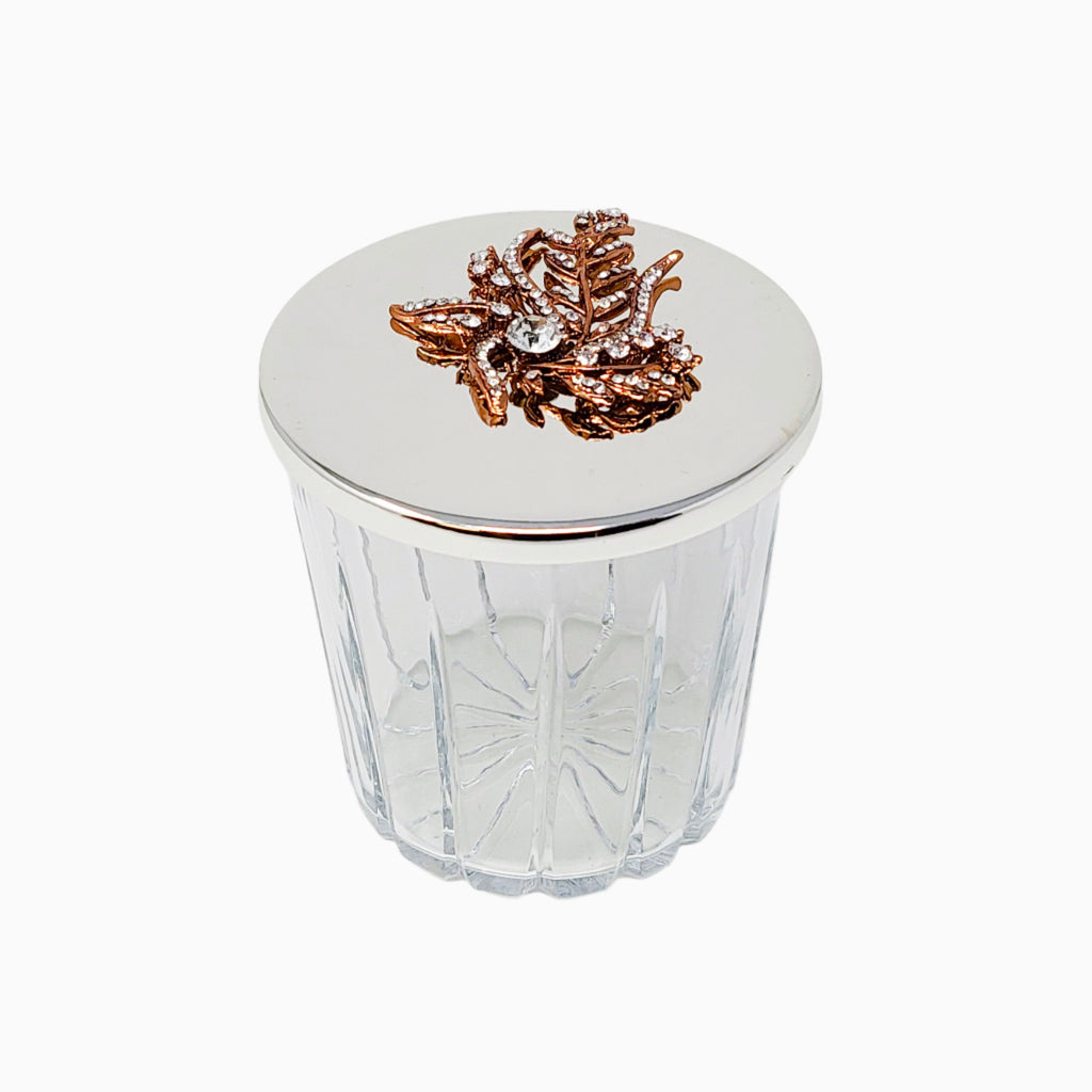 MEDIUM JAR WITH ACRYLIC ROUND GEM STONE