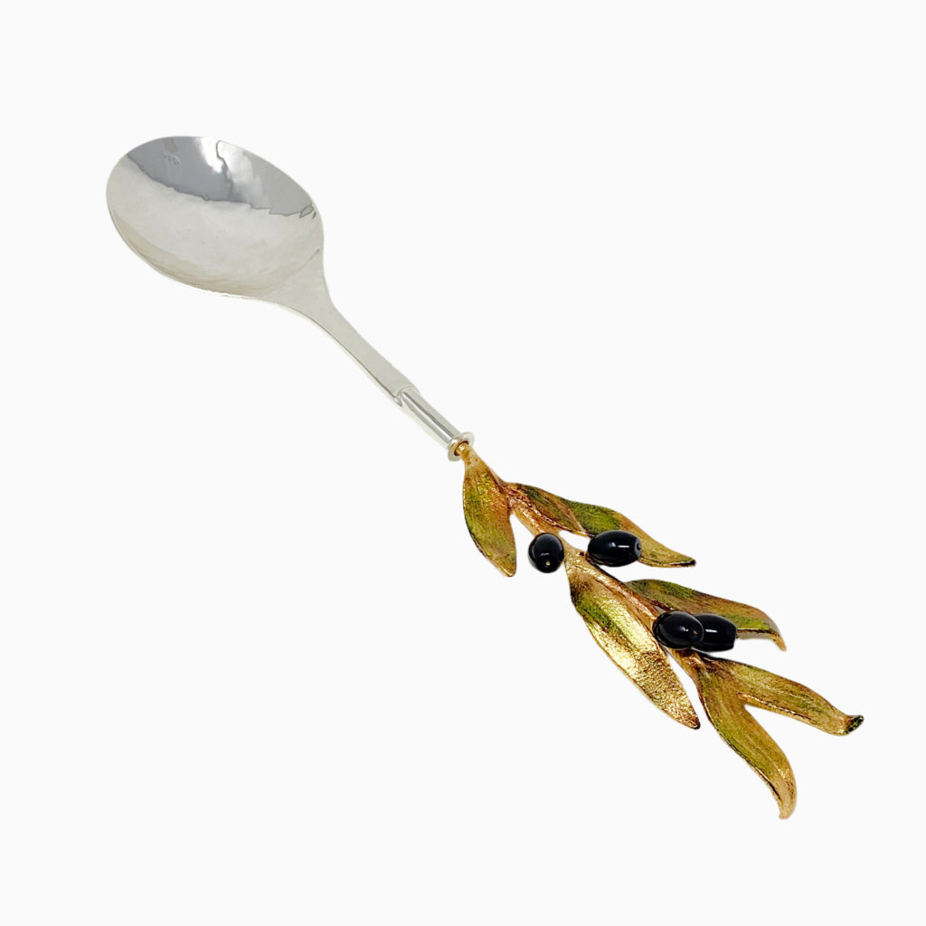 SALAD SPOON WITH BLACK OLIVE  HANDLE