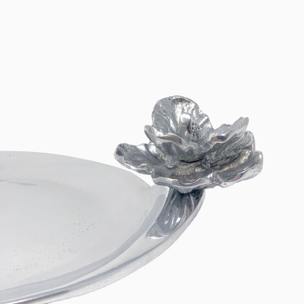 SILVER ROUND SNACK PLATE