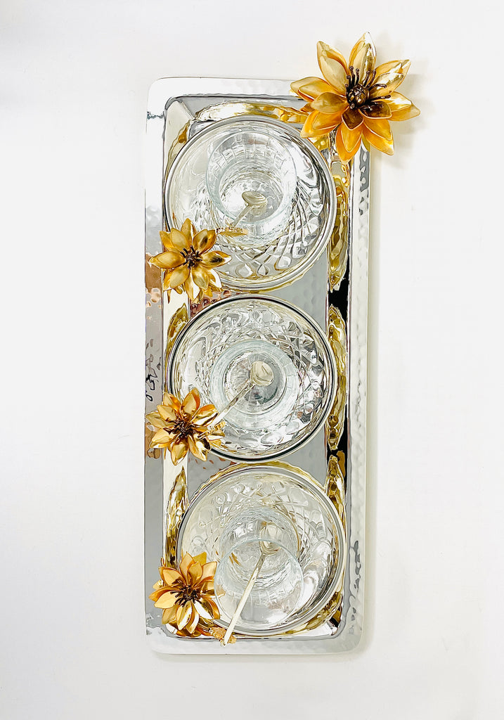 SIX-PERSON GLASS TEA CUP SET