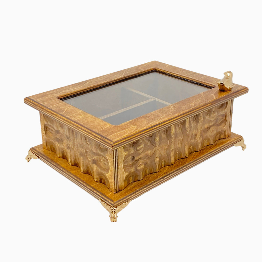 WOODEN TEA BOX,BIRD COLLECTION